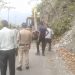 सड़क पर गिरे पेड़ को पुलिस ने स्थानीय लोगों की मदद से हटाकर यातायात किया सुचारू