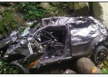 थल-डीडीहाट मार्ग पर लालघाटी के पास एक कार अनियंत्रतित होकर गहरी खाई में जा गिरी। हादसे में कार में सवार एसएसबी के दो जवानों की मौत