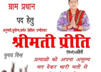 पिछले कार्यकाल में बहाई विकास की गंगा, इस बार फिर से श्रीमती प्रीति का पलड़ा भारी