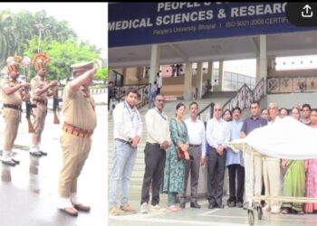 कृष्ण मोहन सक्सेना का देहदान : गार्ड ऑफ ऑनर के साथ दी गई अंतिम विदाई