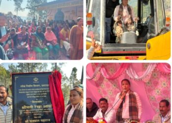 जेसीबी चलाकर विकास की नींव: मंत्री रेखा आर्या ने मनान–चंद्रपुर सड़क का किया शिलान्यास, 53 लाख की सौगात