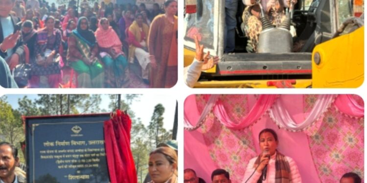 जेसीबी चलाकर विकास की नींव: मंत्री रेखा आर्या ने मनान–चंद्रपुर सड़क का किया शिलान्यास, 53 लाख की सौगात