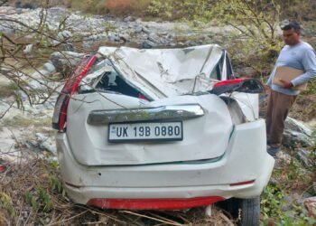 कूपी बेंड के पास कार खाई में गिरी, पीएनबी के हेड कैशियर की मौत